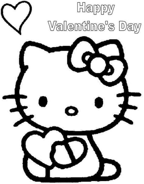 Hello Kitty Valentines Day Coloring Pages Printable Thomas Willeys