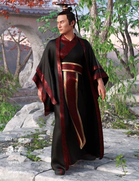 Peacock Hanfu Outfit For Genesis 8 Males Render State