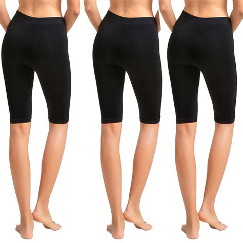 Womens 19 Seamless One Size Nylon Spandex Knee Length Slim Tight