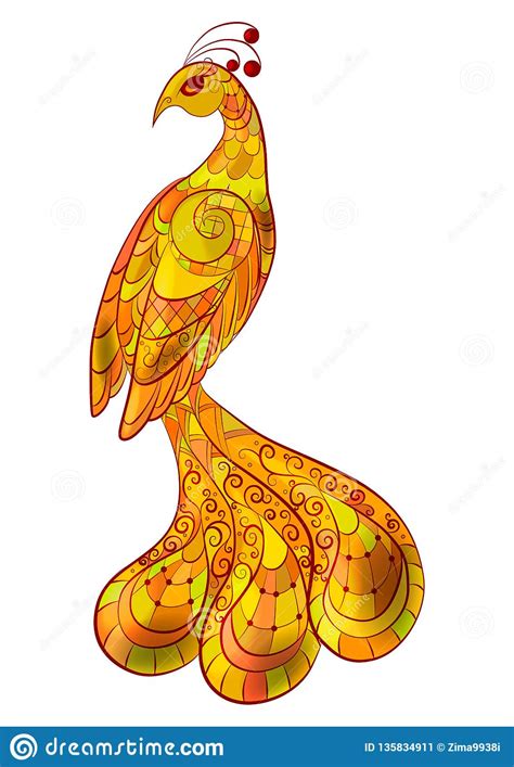 Golden Bird Stock Vector Illustration Of Black Feathers 135834911
