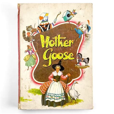 Vintage Mother Goose 1950s Nursery Rhyme Book Whitman Retro Nursery