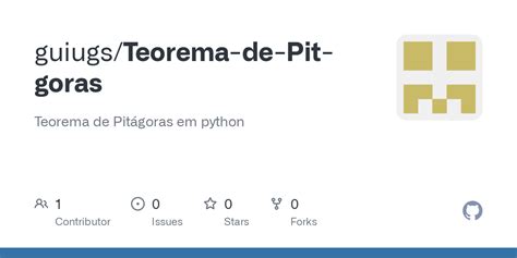 Github Guiugsteorema De Pit Goras Teorema De Pitágoras Em Python