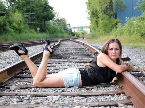 Maria Matveeva Photographer Hot Photoshoot On Train Tracks