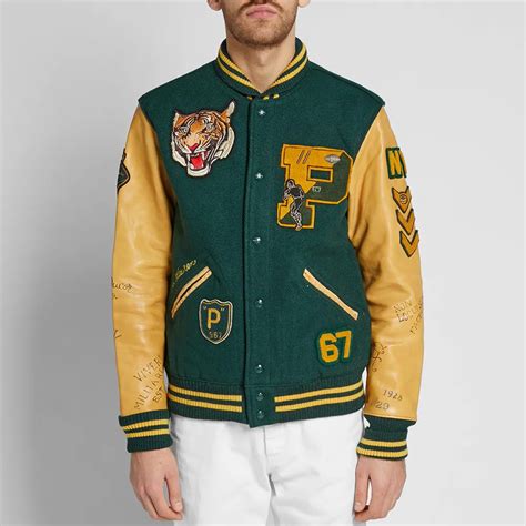 Our wide selection is elegible for free shipping and free returns. Polo Ralph Lauren Leather Sleeve Varsity Jacket - Jackets ...