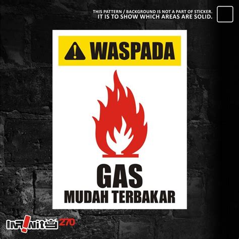 Jual X WSKIM Stiker Safety Sign Sticker Rambu Keselamatan Kerja K Gas Mudah Terbakar Di