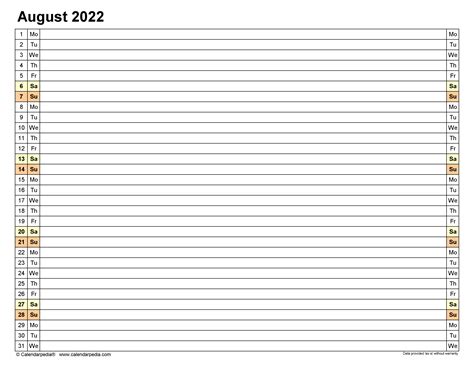 2022 Calendar Free Printable Excel Templates Calendarpedia 2022