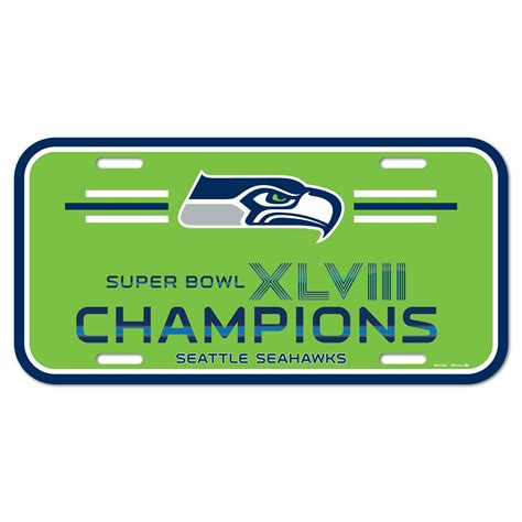 Seattle Seahawks Super Bowl Xlviii Champions Plastic License Plate