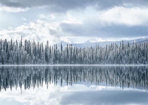 Winter Reflections At Emerald Lake In Yoho National Park In Canada