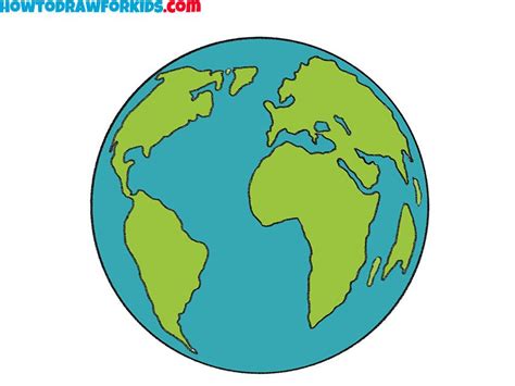 How To Draw Earth Easy Drawing Tutorial For Kids Earth Drawings
