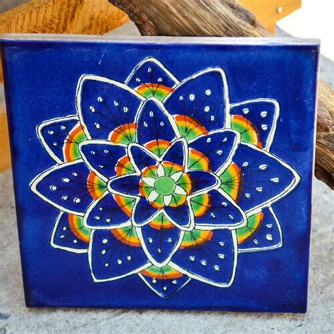40 Solid Mexican Talavera Tiles Hand Made Hand Painted Etsy