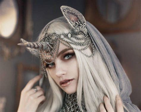 unicorn nymph horn and ear headdress headdress fantasy costumes cosplay horns
