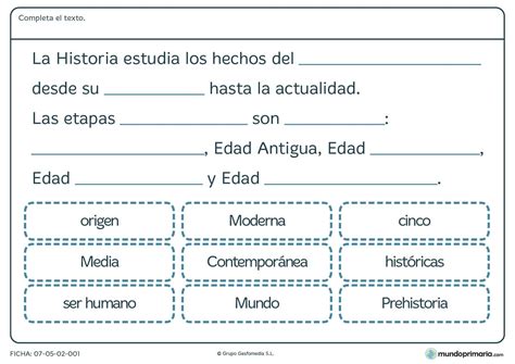 Recursos Primaria Esquema De Las Etapas De La Historia La Eduteca