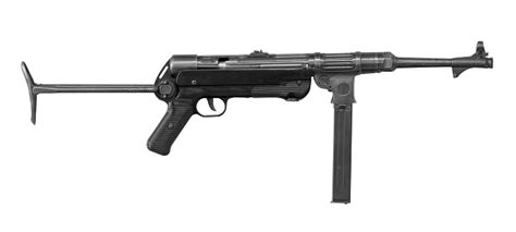 Mp40 Deutsche Maschinenpistole Isoliert Auf Weißem Hintergrund Deutsche