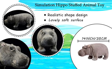 Frankiezhou Home Realistic Hippo Plush Toy Simulation