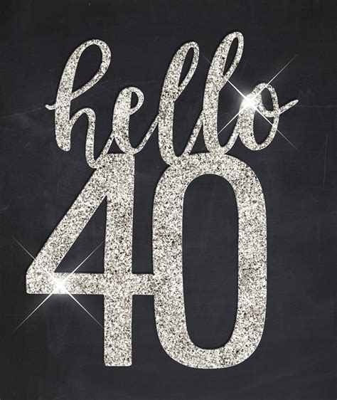 Hello 40 Svg Cut Filebirthday Cake Topper 40th Birthday Etsy