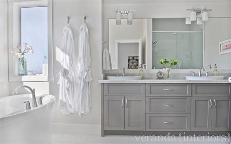 Warm Gray Bathroom Vanity Veranda Interiors Master Guest Bathroom
