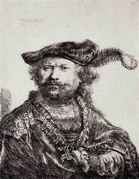 Self Portrait With Plumed Beret Rembrandt Harmensz Van Rijn