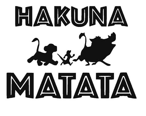 Lion King Hakuna Matata Outline Coloring Pages