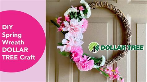 Diy Spring Wreath No Hot Glue Dollar Tree Craft Youtube