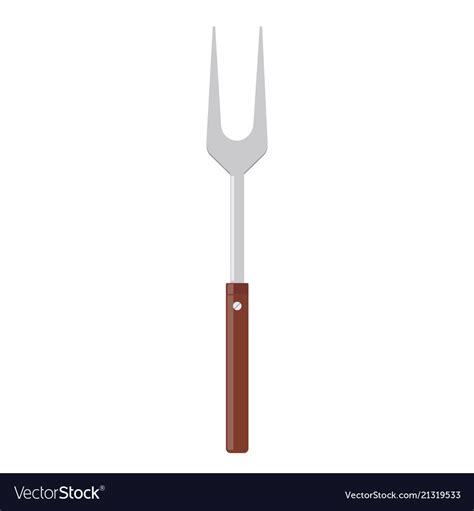 Barbecue Fork With Wooden Handle Bbq Or Grill Vector Image