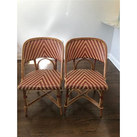 French Wood And Wicker Bistro Chairs Sold Individually Chairish
