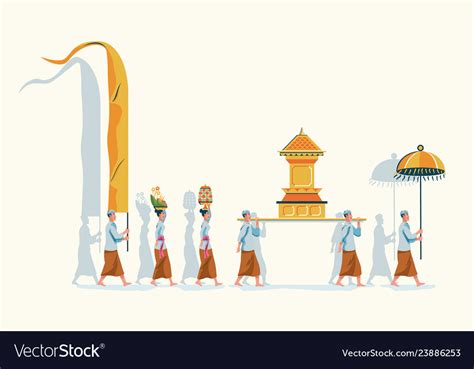 Hindu Bali Purification Parade Royalty Free Vector Image