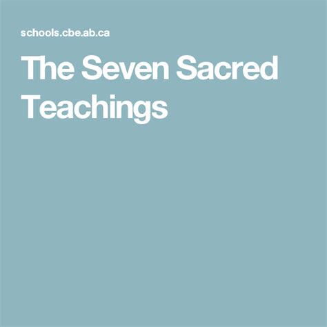 The Seven Sacred Teachings Seventh Teachings Sacred