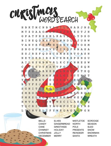 6 Best Images Of Big Printable Christmas Word Searches Christmas Word