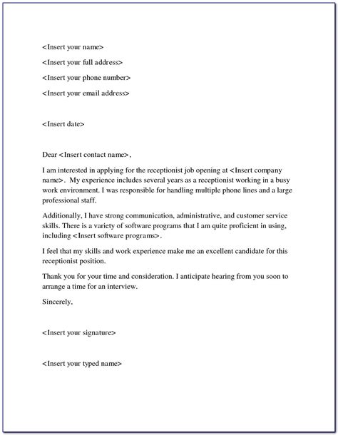 Covering Letter For Dental Receptionist