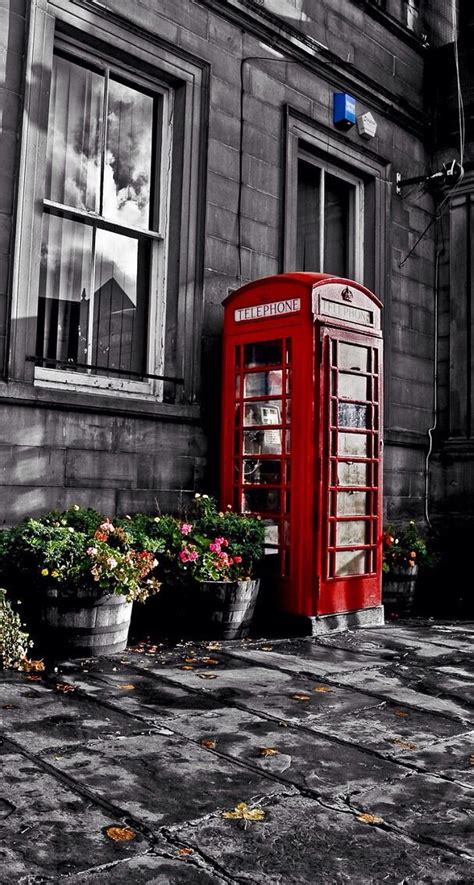 Red Telephone Booth Photography Phone Backgrounds