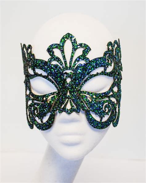 Emerald Glitter Mask £3000 Masks Masquerade Art Costume Jester Mask