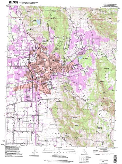 Santa Rosa Topographic Map Ca Usgs Topo Quad 38122d6