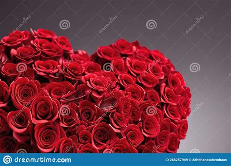 Heart Shaped Of Bunch Of Red Roses Illustration Romantic Valentine