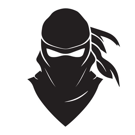 Ninja Vector Icon Simple Minimal Logo Of Hooded Assassin Isolated