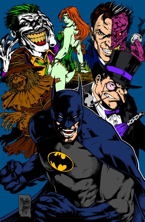 Batman Vs Enemies Ink And Color By Xinmyforehead On Deviantart