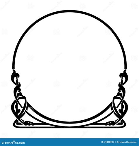 Round Decorative Frame In The Art Nouveau Style Stock Vector