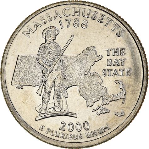 Coin United States Quarter 2000 Us Mint Denver Massachusetts 1788