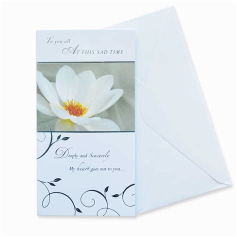 White Flowered With Sympathy Card