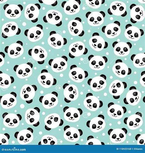 Cute Panda Face Wallpaper Stock Vector Illustration Of Character