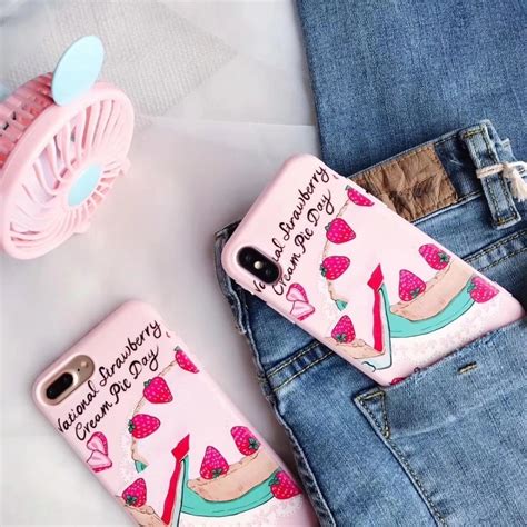 Oryksz Lovely Strawberry Patterned Phone Case For Iphone X Silicone