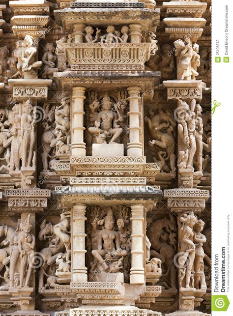 Sculptures At Khajuraho Temple Stock Photo Image Of Ancient Famous