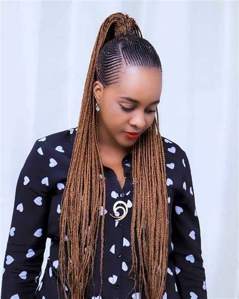 Trendy afro hair,wavy hair,straight hair,blond,brunette, black.hand painted.114 gorgeous hairstyles. Stunningly Cute Ghanaian Braids Styles - Wedding Digest ...