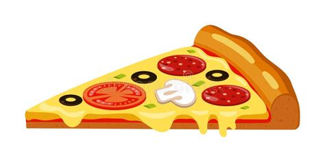 Fresh Baked Pizza Slice Vector Illustration Stock Vector Illustration