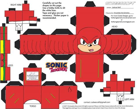 Papercraft Sonic Vg7 Knuckles Cubee By Theflyingdachshund On Deviantart