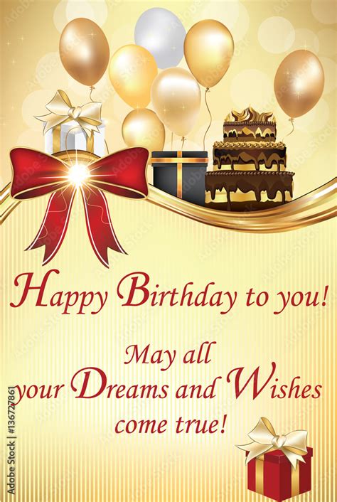Birthday Greeting Card May All Your Dreams And Wishes Come True