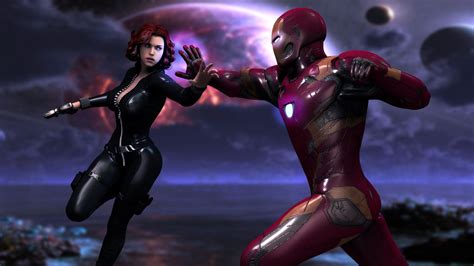 Black Widow Vs Iron Man By Agnosart On Deviantart