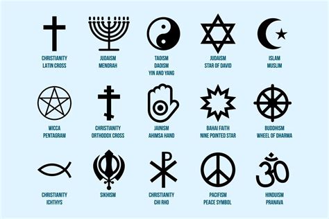 Religious Signs Set Icons Of Religion And Faith 2273413 Vector Art At