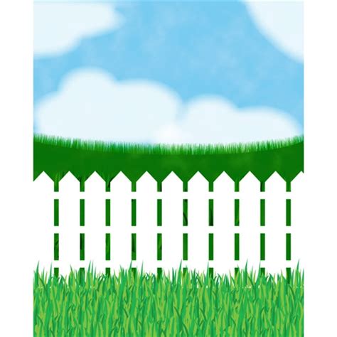 White Picket Fence Printed Backdrop | Backdrop Express
