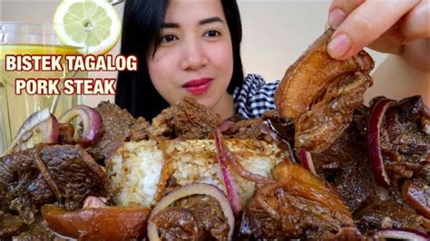 bistek tagalog pork steak mukbang with recipe filipino foods youtube
