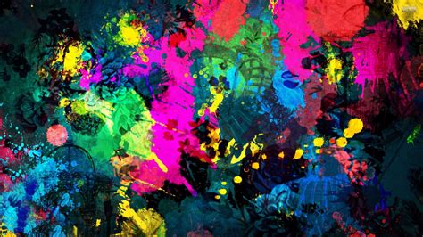 Splash Of Color Wallpaper Abstrak Lukisan Abstrak